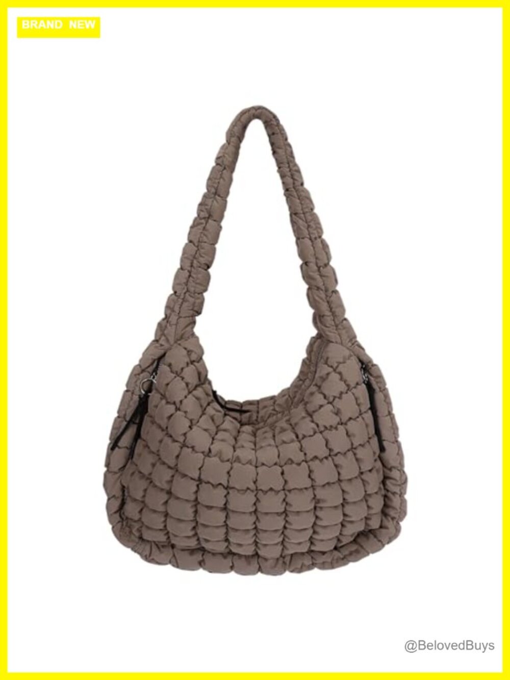 Quilted Nylon Tote Bag Large Puffer Shoulder Hobo Handbag